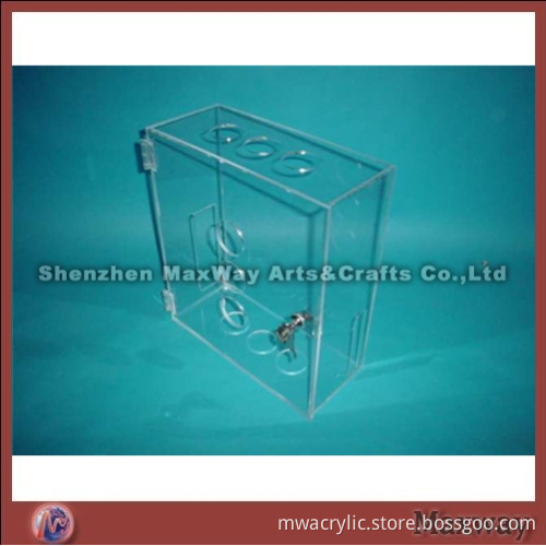 High Grade Wall Mounted Acrylic/Perspex Suggestion/Ballot Box of Metal Frame with Lock